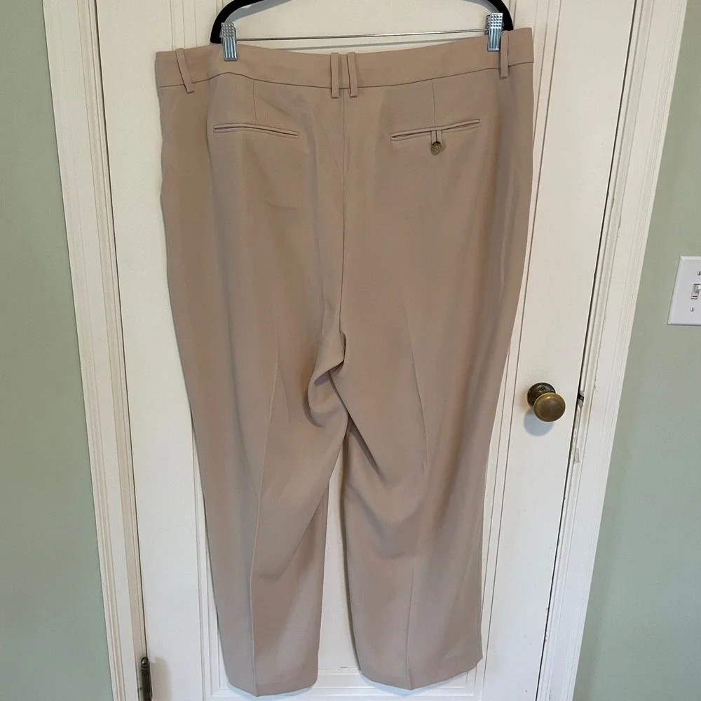 NWT J.Crew Essential Pant Khaki Tan High Rise Pleated Straight Leg Plus Size 20 - Picture 9 of 9